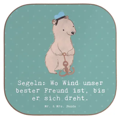 Produktbild von Mr. & Mrs. Panda Untersetzer für Gläser Segeln Windfreund - Meeresbrise - Geschenk, Tasse, Coaster, Freiheit, Sportler, Meer, Abenteuer, Flaschenuntersetzer, Teamsport