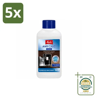 Produktbild von 5 x  Melitta Flüssig-Entkalker für Kaffeevollautomaten - 250 ml - Vorratspackung - 5 Stücke