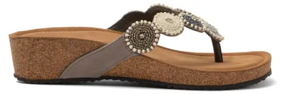 Produktbild von Lazamani Mare Damen Wildleder-Zehentrenner Grey Größe 41