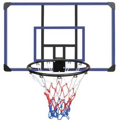 Obrázok produktu pre Basketbalový kôš na upevnenie na stenu – modrej farby – priemer dosky 45,72 cm – oceľová konštrukcia
