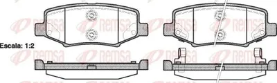 Produktbild von REMSA Bremsbeläge Satz Hinten Bremsklötze für JEEP WRANGLER III (JK) 1264.02