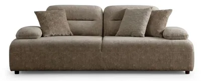 Produktbild von Wohnzimmer Sofa Moderner Stil Beige Holzgestell Kissen Entspannend