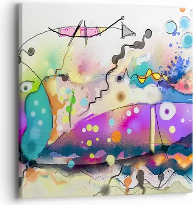 Produktbild von Bild auf Leinwand - Leinwandbild - Fisch Abstraktion - 40x40cm - Wand Bild - Wanddeko - Wandbilder - Leinwanddruck - Bilder - Kunstdruck - Wanddekoration - Leinwand bilder - Wandkunst - AC40x40-4096