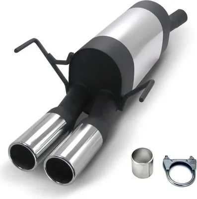 Produktbild von JOM Edelstahl Sportauspuff Auspuff Opel Astra H Endschalldämpfer 2x76 rund +