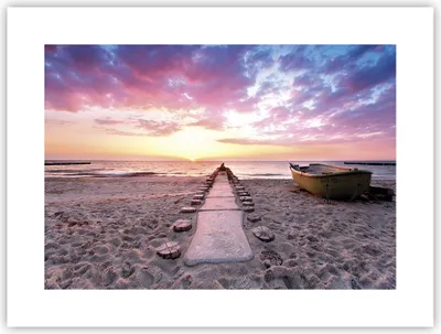 Produktbild von Poster - Poster ohne Rahmen - Boot Strand Himmel - 40x30 cm - Wand Bild - Wanddeko - Wandbilder - Kunstposter - Wandposter - Bilder - Kunstdruck - Wanddekoration - Wandbild - P2XAA40x30-5064