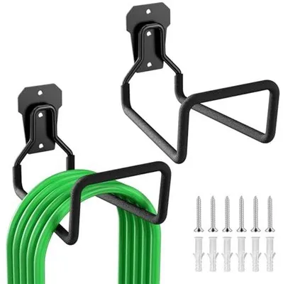 Productafbeelding van Metalen Tuinslanghouder - 2 Stuks Tuinslang Wandhouder voor Tuin