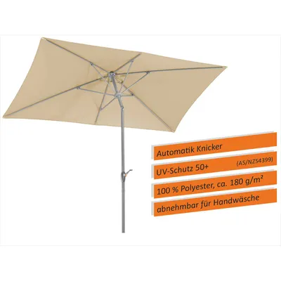 Produktbild von Sonnenschirm Porto 300x200/6 rechteckig, ca. 300 x 200 cm, Farbe:natur