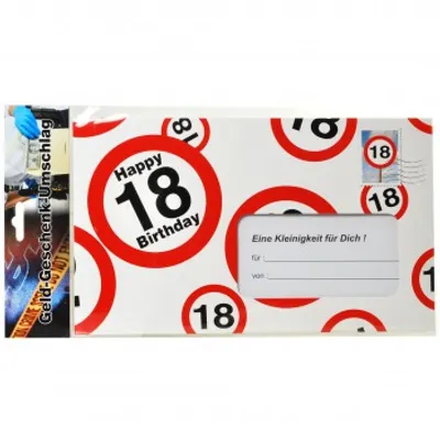 Produktbild von Riesen-Umschlag zum 18. Geburtstag Verpackung Geldgeschenke