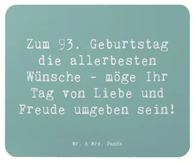 Produktbild von Mr. & Mrs. Panda Mauspad Spruch 93. Geburtstag Wünsche - Meeresbrise - Geschenk, Alter, Geburtstagsgeschenk, Wertschätzung, Weisheit, Happy Birthday, stolz sein, laptop