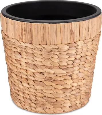 Produktbild von Runder Geflochtener Blumentopf aus Seegras mit Kunststoffeinlage - 34 cm