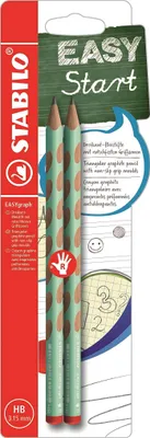 Obrázok produktu pre Ergonomická trojhranná ceruzka pre pravákov - STABILO EASYgraph v pastelovo zelenej farbe - balenie 2 ks - tvrdosť HB