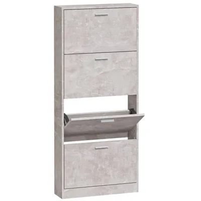 Produktbild von Schuhschrank Betongrau 59x17x150 cm Holzwerkstoff