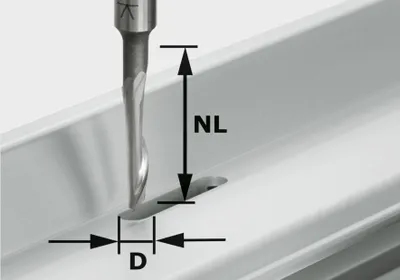 Produktbild von Festool Aluminiumfräser HS Schaft 8 mm HS S8 D5/NL23 | 491036