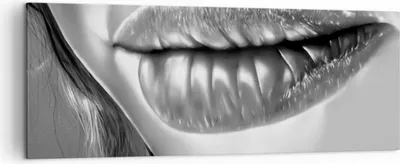 Produktbild von Bild auf Leinwand - Leinwandbild - Lippen Gesicht weiblich Lippenstift - 140x50cm - Wand Bild - Wanddeko - Leinwanddruck - Bilder - Kunstdruck - Leinwand bilder - Wandkunst - AB140x50-2266