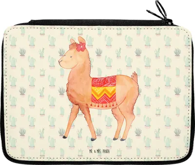 Produktbild von Mr. & Mrs. Panda Federmappe Alpaka Stolz - Kaktus Grün - Geschenk, Lama, Etui, Federmäppchen, Bleistiftetui, Stifteetui, Mäppchen