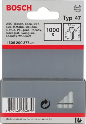 Produktbild von Tackernagel Typ 47, 1,8 x 1,27 x 19 mm, 1000er-Pack