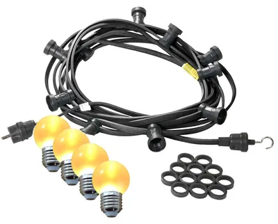 Illu-/Partylichterkette 20m - Außenlichterkette - Made in Germany - 40 x ultra-warmweiße LED Kugeln