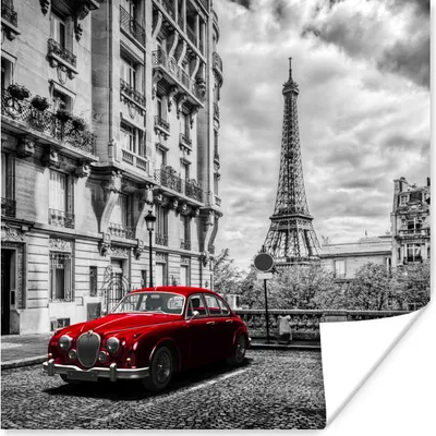 Produktbild von MuchoWow® Poster Eiffelturm - Paris - Schwarz 100x100 cm - Babyzimmer