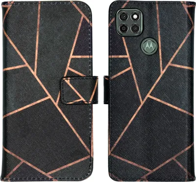 Produktbild von imoshion Design TPU Klapphülle Motorola Moto G9 Power - Black Graphic