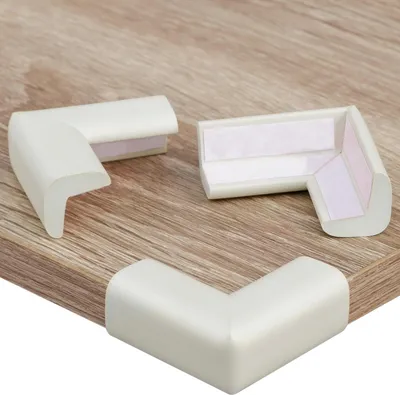 Image de Hoffenbach 12x Protection d'angle Protection d'angle bébé Protection autocollante d'angle de table Protection antichoc pour bébés & enfants Mousse souple Protection d'angle pour table, meubles & coins Corner Protector Blanc 12 pièces (paquet de 1) Blanc