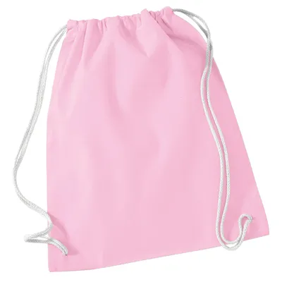 Immagine prodotto di Westford Mill W110 | Borsa da palestra in cotone | 37 x 46 cm - Colore: Classic Pink/White - Dimensioni: 37 x 46 cm