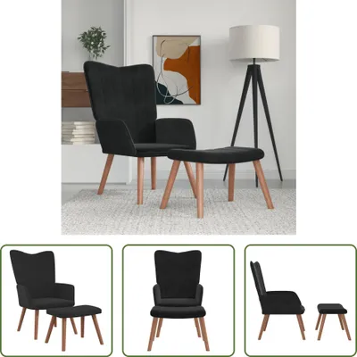 Obrázek produktu pro The Living Store Relax křeslo s podnožkou black velvet