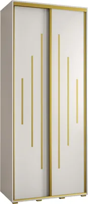 Produktbild von MEBLE KRYSPOL Davos 12 Schrank, zwei Türen - 235,2x120x45 cm - Weiß Weiß Gold