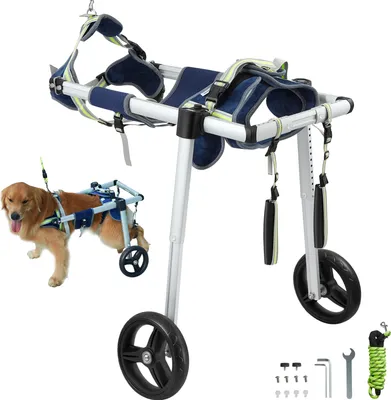Obrázek produktu pro VEVOR invalidní vozík pro psy se 2 koly, invalidní vozík pro domácí mazlíčky, nastavitelný, podporuje hojení, vozík pro psy pro zraněné, postižené, ochrnuté domácí mazlíčky nebo mazlíčky se slabýma zadníma nohama (L)