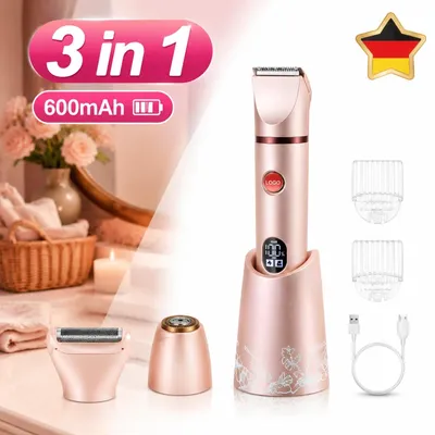 Productafbeelding van 3-in-1 Elektrische scheerapparaat, damesrasierapparaat, trimmer voor vrouwen, bikinitrimmer