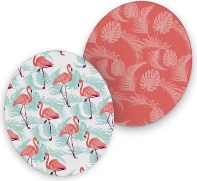 Produktbild von itenga 40x Bierdeckel rund Flamingo und Blätter Untersetzer 10,7cm