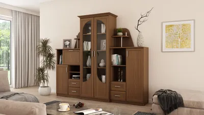 Produktbild von Meblast | Texas Wohnwand; Kirschbaum Porto - Premium Beschläge | Möbel, Retro, Design TV-Möbel, Große Anbauwand, Schrankwand, Wohnzimmer-Set, Sonoma Eiche