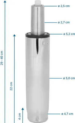 Produktbild von hjh OFFICE Gasfeder GF-L Gasdruckfeder Metall
