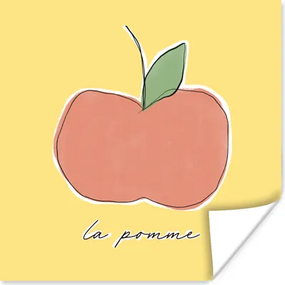 Produktbild von MuchoWow® Poster Apfel - Obst - Text 100x100 cm - Babyzimmer