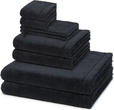 Produktbild von Cawö Lifestyle 2 X Wasch- 2 X Gäste- 2 X Dusch- 2 X Handtuch im Set Puristisch edles Design für jedes Bad, Hautsympathisch und saugkräftig, Voluminöse Tücher mit Flächengewicht 520 g/m² 8er Set