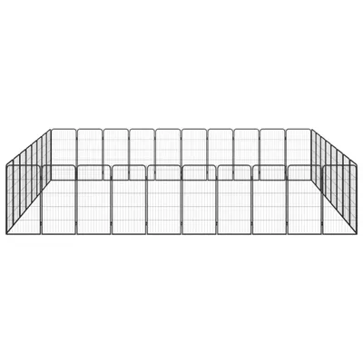 Zdjęcie produktu dla vidaXL 36-częściowy kojec dla psa czarny 50x100cm stal malowana proszkowo
