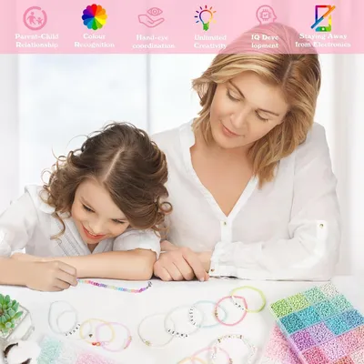 Immagine prodotto di Set di artigli: artigli in vetro da 3 mm per la creazione di gioielli - 280 perline colorate con lettere e accessori