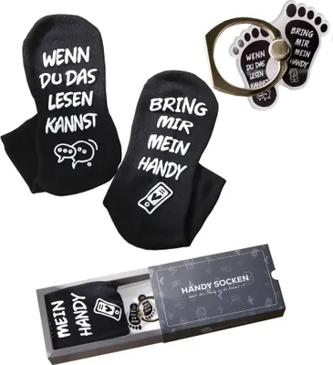 Produktbild von HANDY Socken, Geschenke für Freundin, Freund, ausgefallene Geschenkideen, WENN DU DAS LESEN KANNST BRING MIR HANDY, Geburtstagsgeschenke für Schwester