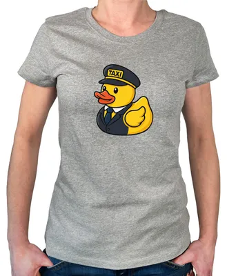 Produktbild von Huuraa Damen T-Shirt Quietscheente Taxi-Fahrer Gummiente Chauffeur M Sport Grey Bio Baumwolle Fairtrade Damenshirt Geschenkidee