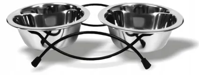 Produktbild von Happet Metall Napfständer mit 2 Edelstahlnäpfen 0.4L