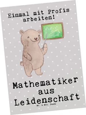 Produktbild von Mr. & Mrs. Panda Grußkarte Mathematiker Leidenschaft - Grau Pastell - Geschenk, Kunstkarten, Postkarten, Ansichtskarten, Witzig, Ansichtskarte, Postkarte, Bachelor