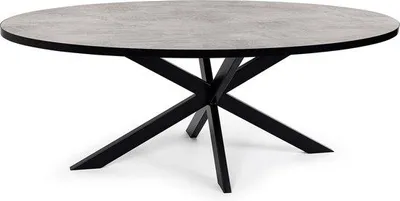 Immagine prodotto di Tavolo da pranzo ovale 240 x 110 cm, cemento, nero