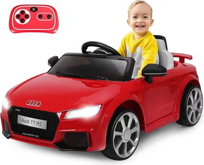 Produktbild von Audi TT RS Elektroauto mit 2,4G Fernbedienung, 6V batteriebetriebenes Kinderfahrzeug, Elektrofahrzeuge mit Hupe & Licht & Musik & Sicherheitsgurt (Rot)