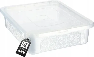 Zdjęcie produktu dla Plastikowy pojemnik KADAX 10L z pokrywą, przezroczysty, zamykany organizer pudełkowy