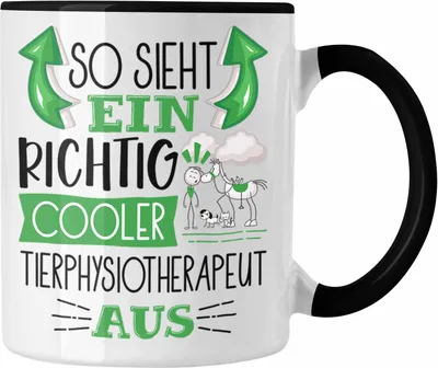Produktbild von Trendation - Tierphysiotherapeut Tasse So Sieht Ein Richtig Cooler Tierphysiotherapeut Aus Geschenk Lustiger Spruch Geschenkidee (Schwarz)