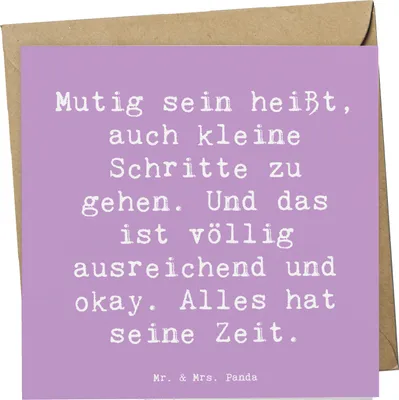 Produktbild von Mr. & Mrs. Panda Grußkarte Spruch Selbstvertrauen stärken - Lavendeltraum - Geschenk, Trost, Vertrauem, doppelkarte, Ziel erreichen, Motivationsschub, anlasskarte