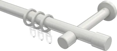Produktbild von Interdeco Gardinenstange / Vorhangstange Weiß, Typ Prestige Santo (Kappe), 20 mm Ø 1-läufig, 520 cm