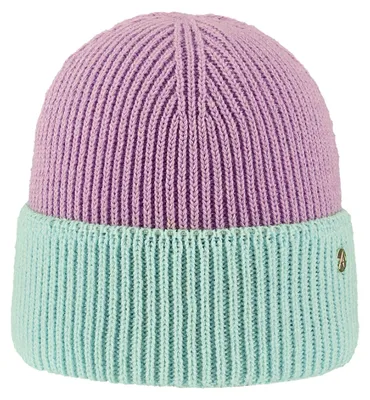 Produktbild von Areco Duotone zweifarbige Beanie Strickmütze mit Umschlag, lila, Gr. Einheitsgröße