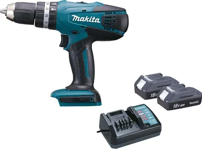 Image de Makita HP457DWE Perceuse-visseuse 18 V incl. batterie, en coffret, noir, bleu