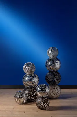 Produktbild von Fink DARIA, Windlicht, Eisen pulverbeschichtet, glatt, schwarz, L. 17 cm, B. 17 cm, H. 15 cm, D. 17 cm 146301