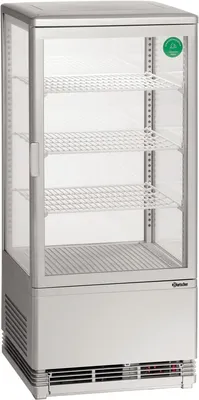 Produktbild von Bartscher Mini-Kühlvitrine 78L, silber